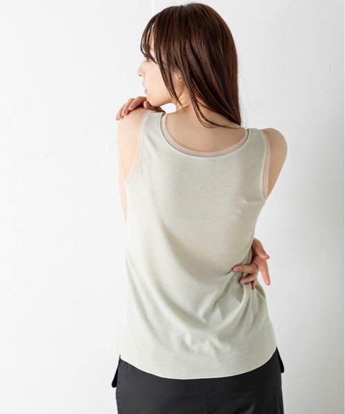 tシャツ 「前後2WAY」上品なシルバーラメが施されたチュール挟み込みシルバーラメタンクトップ レディース | MILLION CARATS | 15