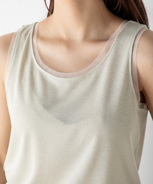 tシャツ 「前後2WAY」上品なシルバーラメが施されたチュール挟み込みシルバーラメタンクトップ レディース | MILLION CARATS | 17