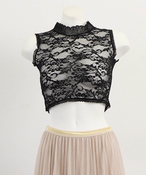 miniministore タンクトップ ノースリーブ 付け襟 花柄レース