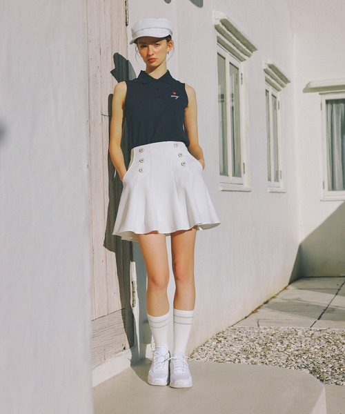 eimy golf ノースリーブポロシャツ セット EIMY GOLF tシャツ ハートロゴノースリーブポロ レディース
