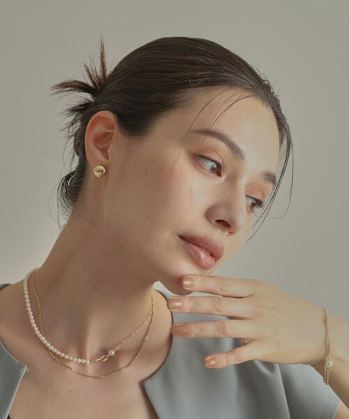COCOSHNIK ネックレス K10パール PCチェーンセパレート