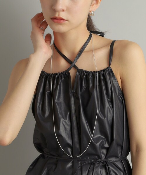 COCOSHNIK ネックレス シルバー デザインチェーン スネークネックレス