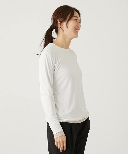 セオリー　長袖Tシャツ　2枚セット　お買い得です！ 高身長 透けにくい前身2枚重ねきれいめ長袖カットソー（トール