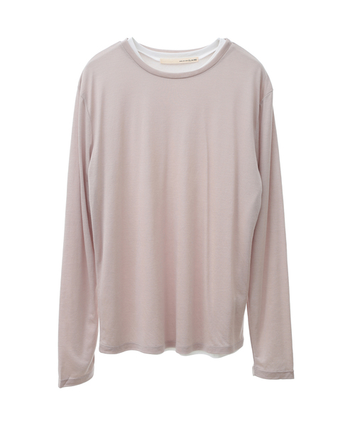MELROSE claire tシャツ 「透け過ぎないシアー天竺レイヤード
