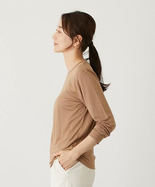 MELROSE claire tシャツ 「透け過ぎないシアー天竺レイヤード