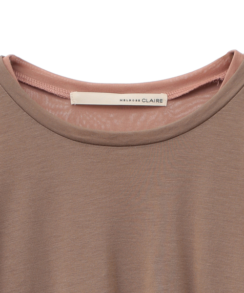 MELROSE claire tシャツ 「透け過ぎないシアー天竺レイヤード