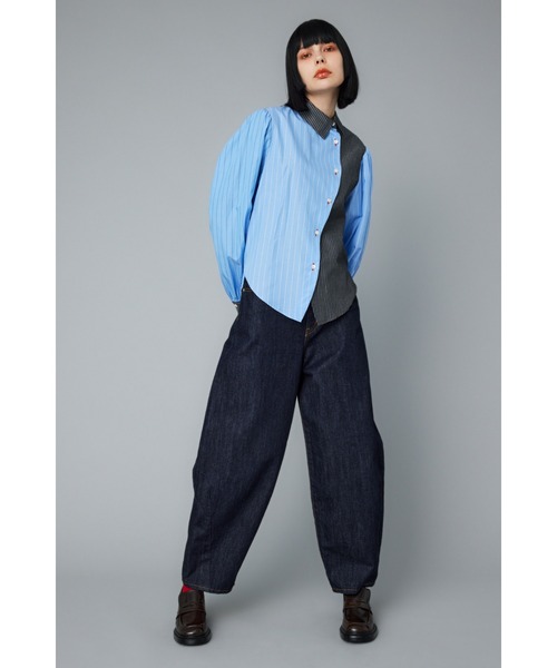 ブラウス シャツ 「EMMEL REFINES」EM ハートシシュウ 5SL ブラウス