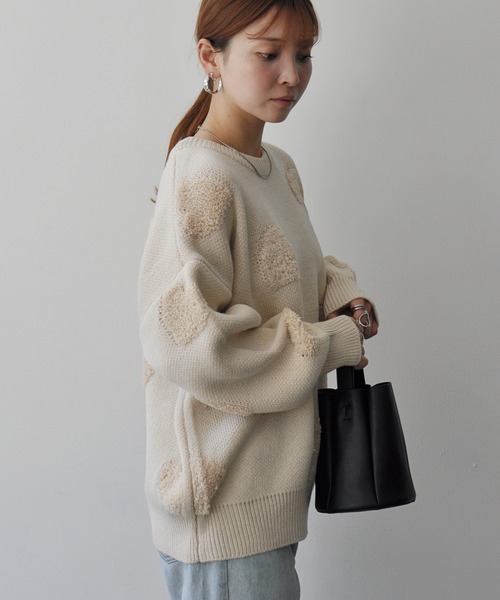 ニット ハート柄刺繍ニットプルオーバー レディース : ZOZOTOWN Yahoo 
