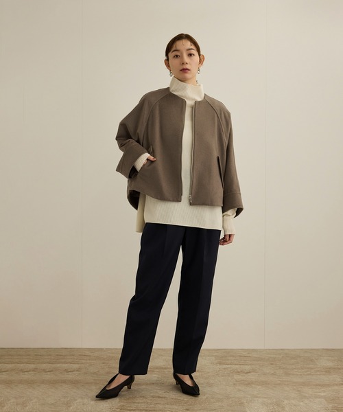 ROPÉ ロペ カシミヤ混プレミアムウール ジップブルゾン ROPE'（ロペ） ブルゾン アウター プレミアムカシミヤ ジップブルゾン