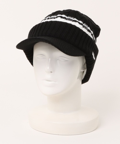 Kappa（カッパ） ニット帽 ニットキャップ ケーブル編み ツバ付き