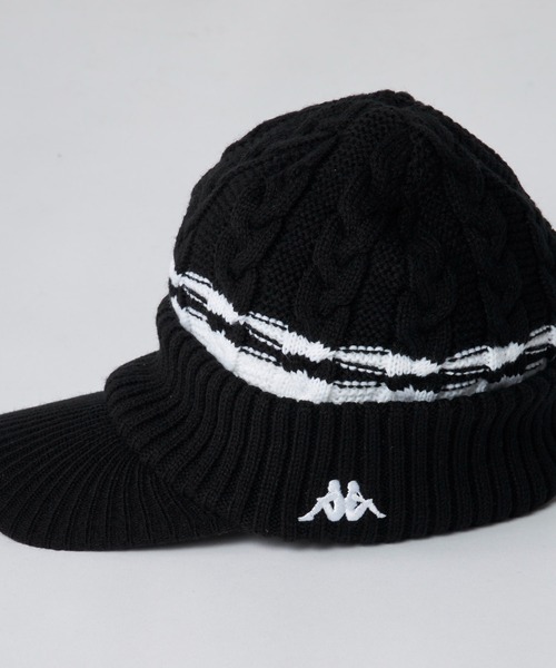 ニットキャップ Kappa（カッパ） ニット帽 ニットキャップ ケーブル編み ツバ付き