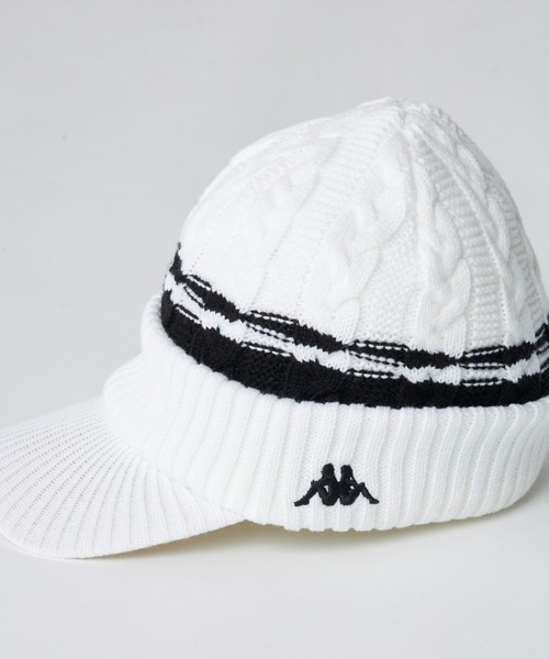 Kappa（カッパ） ニット帽 ニットキャップ ケーブル編み ツバ付き