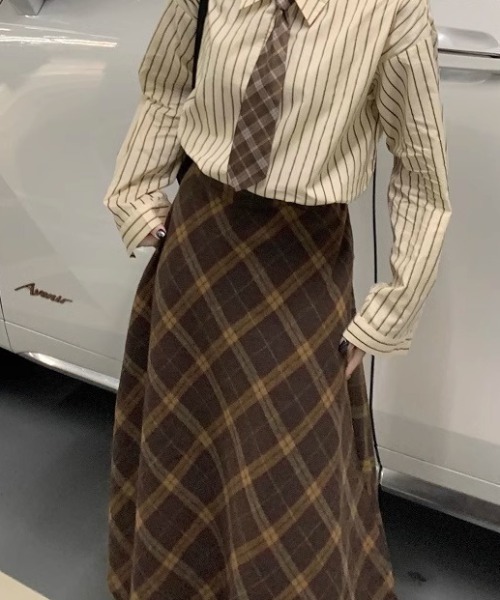GEMEDA スカート チェック柄フレアスカート : ZOZOTOWN Yahoo!店