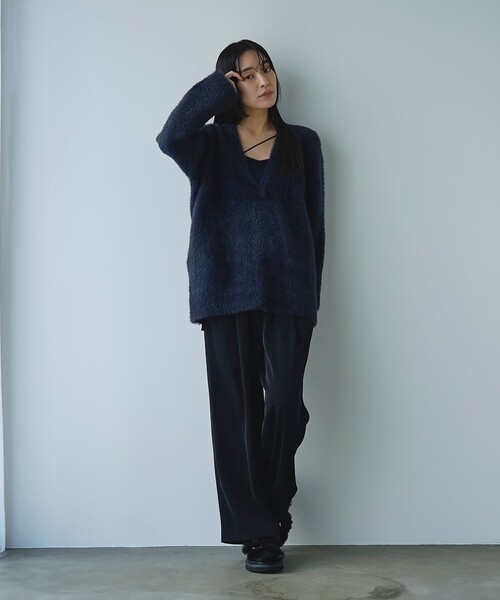 RONEL ニット セーター 「VERY1月号掲載」シャギーVネックプルオーバー