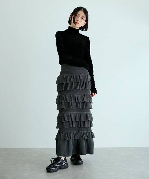 ADAM ET ROPE' tシャツ 「洗える」タートルネックフロッキー