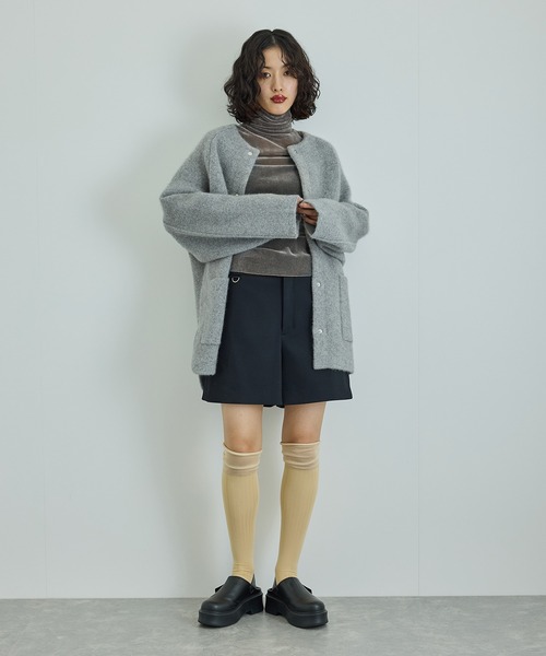 ADAM ET ROPE' tシャツ 「洗える」タートルネックフロッキー