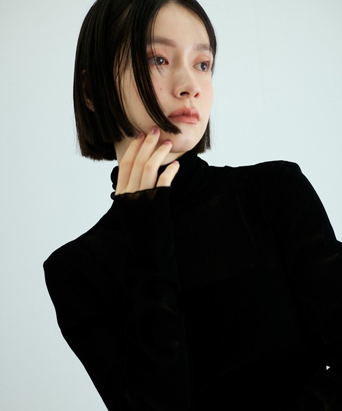 ADAM ET ROPE' tシャツ 「洗える」タートルネックフロッキー