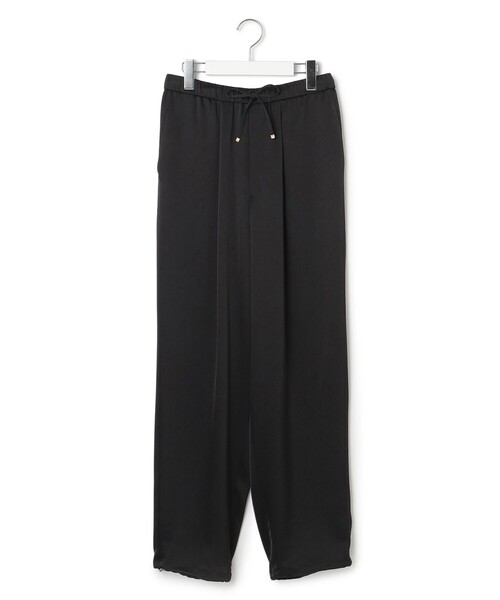 極美品 23区 25SS 洗える ドレープサテン 2WAY ドロスト パンツ 黒 23区 パンツ 「洗える」ドレープサテン 2WAY ドロスト