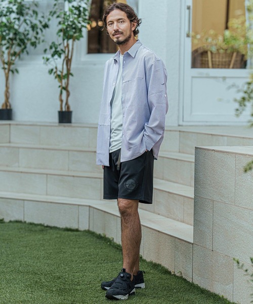 シャツ ms5902-長袖ロールアップシャツ-シアサッカーストライプ メンズ