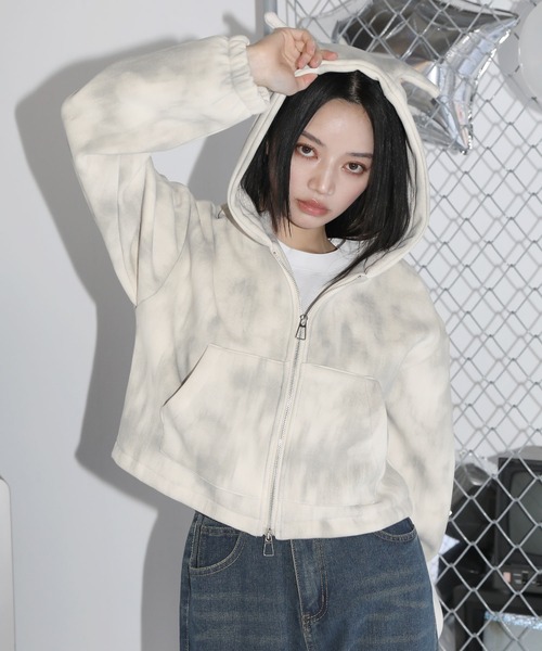 MSGirl パーカー ヴィンテージライクダブルジップデビルパーカー