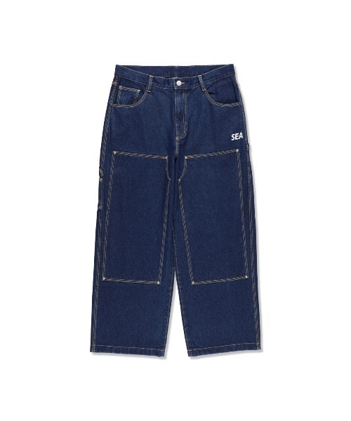 新品 NBA WINDANDSEA denim pants デニム ジーンズ L WIND AND SEA（ウィンダンシー） ワイドパンツ ジーンズ STUDDED DENIM