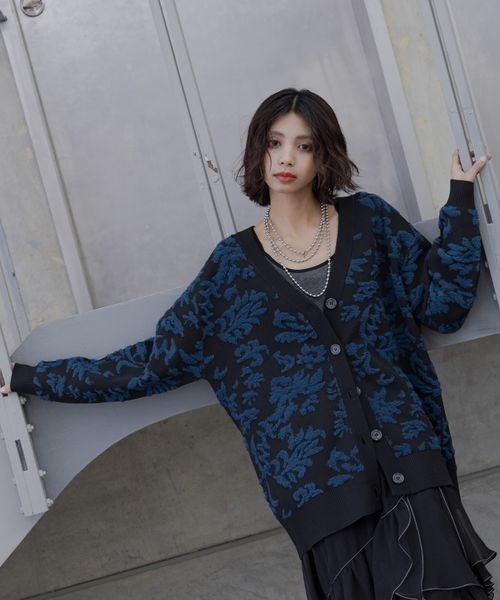 PAGEBOY（ページボーイ） カーディガン 3Dフラワージャガード