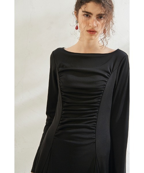 Estella.K ワンピース Alleia Open Back Dress フレアースリーブ 