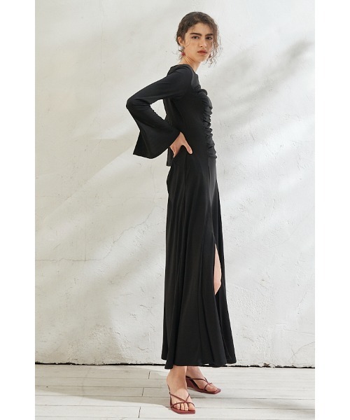 Estella.K ワンピース Alleia Open Back Dress フレアースリーブ 