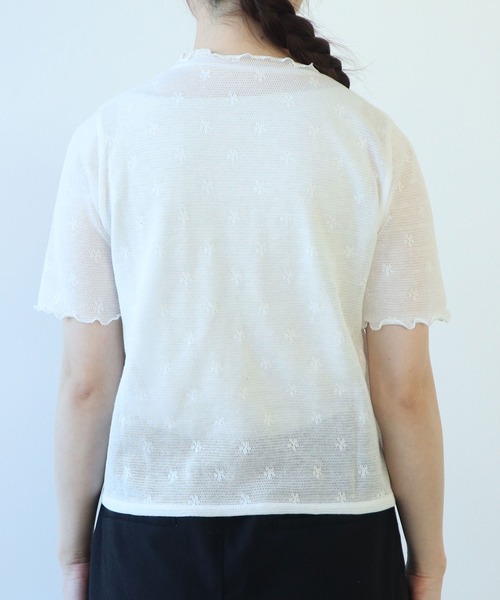トップス hana... bulle de savon（ビュルデサボン） tシャツ hana×mesh ジャガード