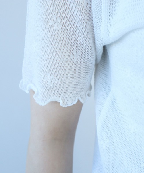 bulle de savon（ビュルデサボン） tシャツ hana×mesh ジャガード