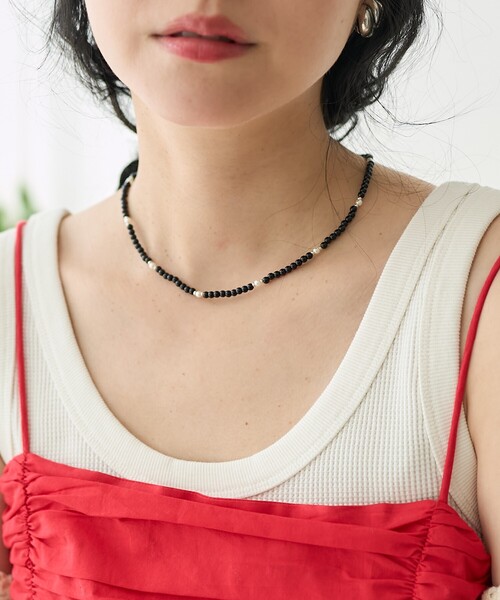 多色ビーズのネックレス 楽天市場】マルチカラー チェコビーズネックレス 45cmガラスビーズ 筒