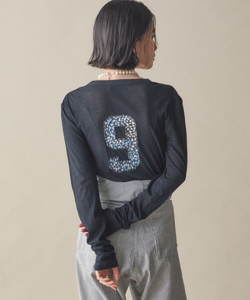 tシャツ NINE CASE:「洗濯機可能」ロゴ ロング スリーブ TEE レディース