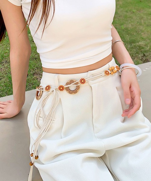 florist（フローリスト） ベルト エスニックボヘミアン編み上げ紐