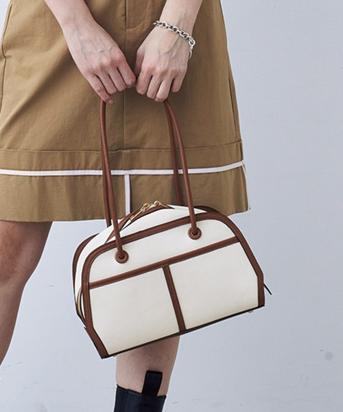 超美品!! Chloe 拡張機能付き ボストン ハンドバッグ レザー バイカラー MEDE19F ボストンバッグ BRAND NEW MIX STYLE