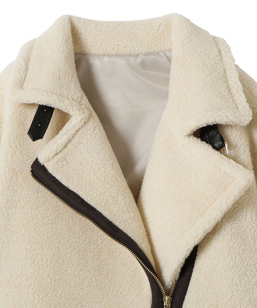 「TEVALT」 ライダースジャケット 38 オフホワイト レディース_画像2