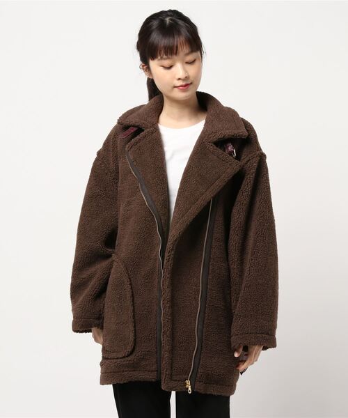 「TEVALT」 ライダースジャケット 38 オフホワイト レディース_画像5