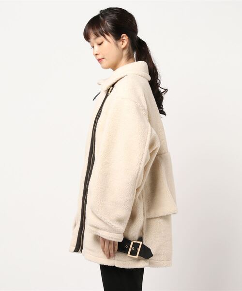 「TEVALT」 ライダースジャケット 38 オフホワイト レディース_画像8