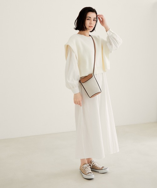 「SALON adam et rope'」 コンビワンピース FREE ホワイト レディース_画像2