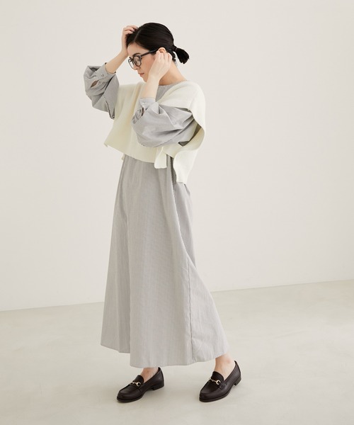 「SALON adam et rope'」 コンビワンピース FREE ホワイト レディース_画像3