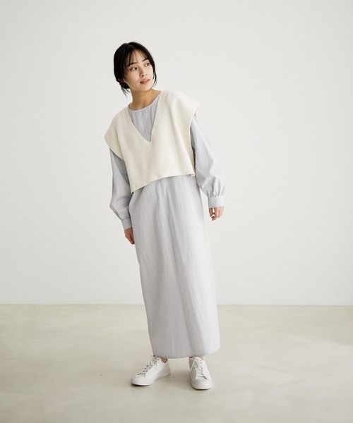 「SALON adam et rope'」 コンビワンピース FREE ホワイト レディース_画像5