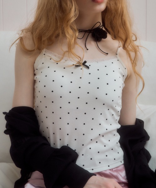 melt the lady cow girlcamisole 牛柄 キャミソール チェック柄レースドロストミニキャミソールワンピース[ru1278