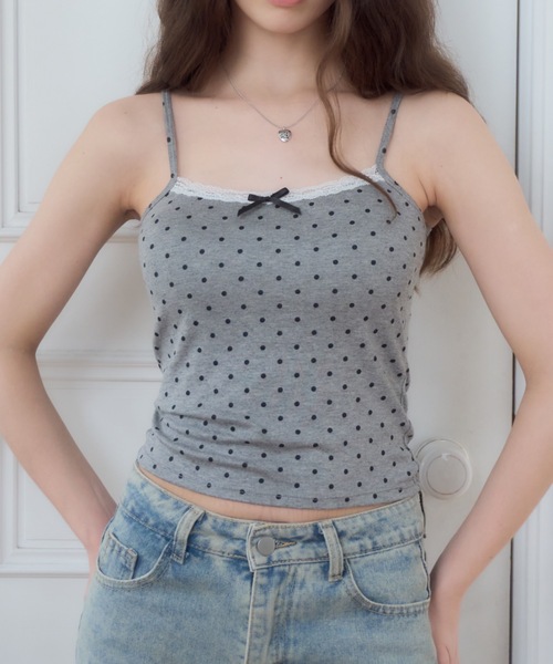 Bibiy. ドット柄 フリルキャミソール Bibiy. ドット柄 フリルキャミソール
