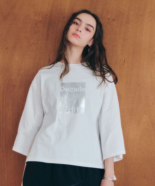 tシャツ UVカット箔プリントロゴTee レディース