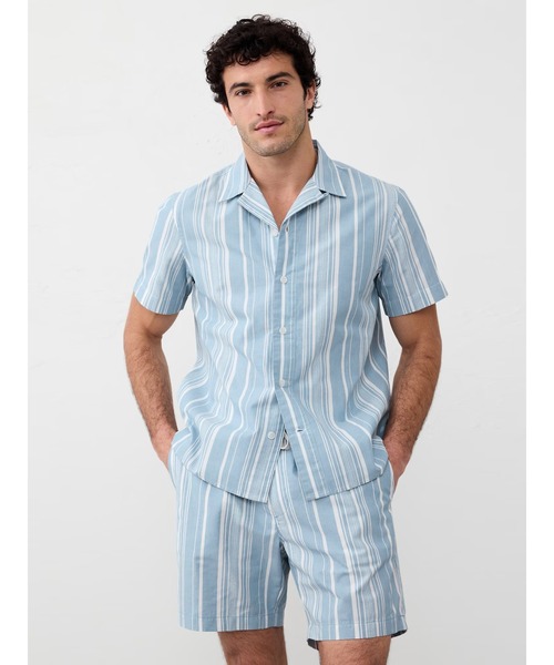 denOLDバナナリパブリック LINENSafari&Travel BANANA REPUBLIC シャツ FACTORY STORE テクスチャード リゾート