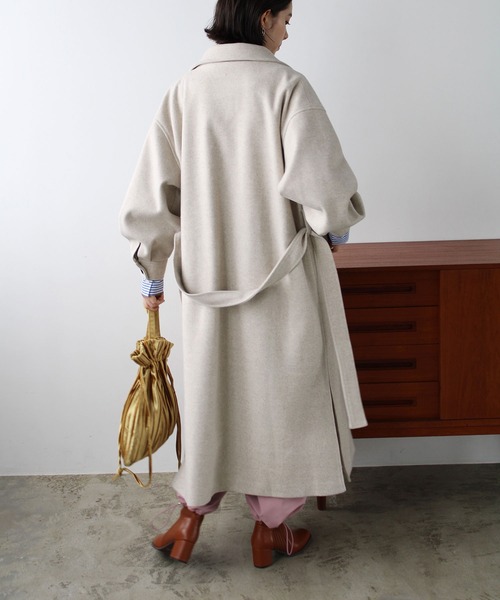 「GeeRA」 ステンカラーコート MEDIUM ベージュ レディース_画像9