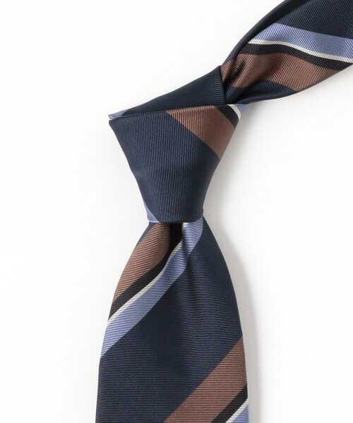 美品 ビームス エフ × フランコバッシ ストライプ柄ジャガード シルクネクタイ BEAMS F（ビームスF） ネクタイ FRANCO BASSI / シルク ストライプ