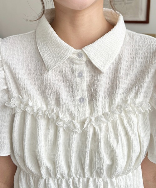 moment+ tシャツ シャーリングビスチェデザインポロシャツ