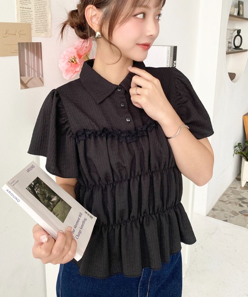 完売品 新品 fitmore シャーリングビスチェTシャツ セール】シャーリングビスチェTシャツ（Tシャツ/カットソー