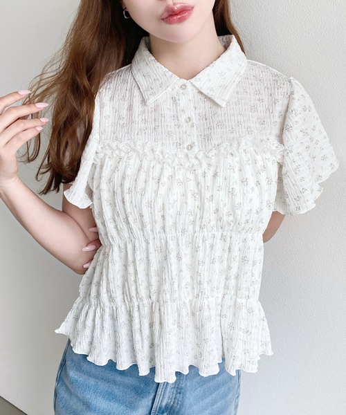 ちゃり様用 moment+ tシャツ 半袖 シャーリングビスチェデザインポロシャツ