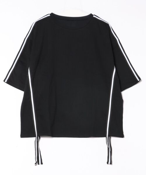 tシャツ 天竺ラインテープオーバーTシャツ レディース